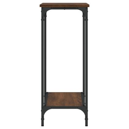 Конзолна маса, кафяв дъб, 75x30,5x75 см, инженерно дърво