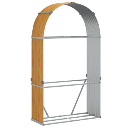 Поставка за дърва, дървесен вид, 120x45x210 см, стомана