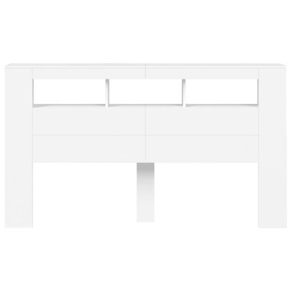 LED горна табла за легло бяла 180x18,5x103,5 см инженерно дърво