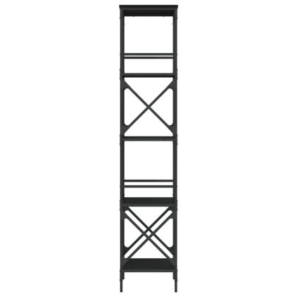 Библиотека 5 рафта черна 59x35x171 см инженерно дърво