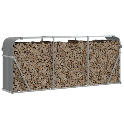 Поставка за дърва, светлосив, 234x45x100см, поцинкована стомана