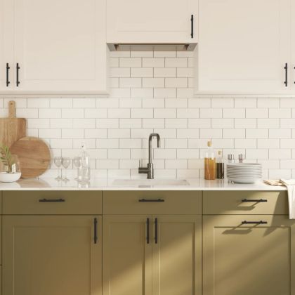 Дръжки за шкафове, 20 бр, черни, 96 мм, неръждаема стомана