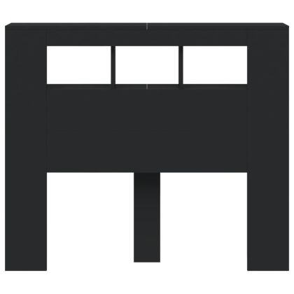 LED горна табла, черна, 120x18,5x103,5 см, инженерно дърво