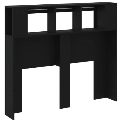 LED горна табла, черна, 120x18,5x103,5 см, инженерно дърво