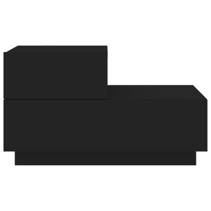 Нощно шкафче с LED осветление, черни, 70x36x40,5 см