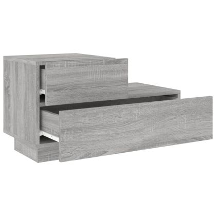 Нощно шкафче с LED осветление, сив сонома, 70x36x40,5 см