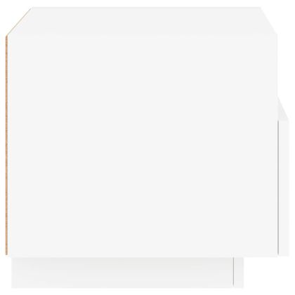 Нощни шкафчета с LED осветление, 2 бр, бели, 40x39x37 см