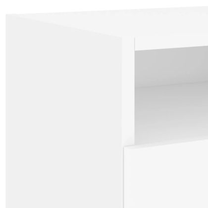 Нощни шкафчета с LED осветление, 2 бр, бели, 40x39x37 см