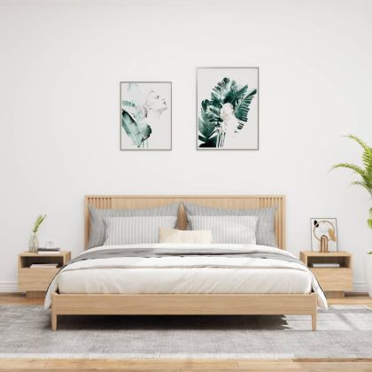 Нощни шкафчета с LED осветление, 2 бр, сонома дъб, 40x39x37 см