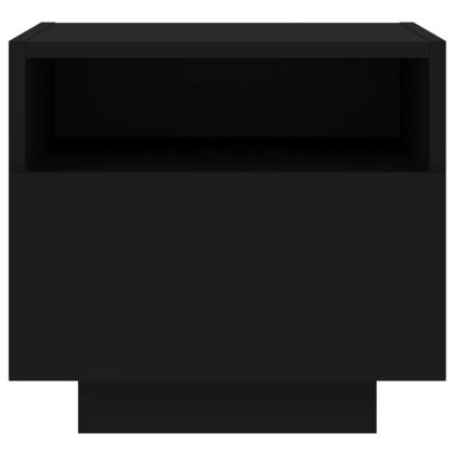 Нощни шкафчета с LED осветление, 2 бр, черни, 40x39x37 см