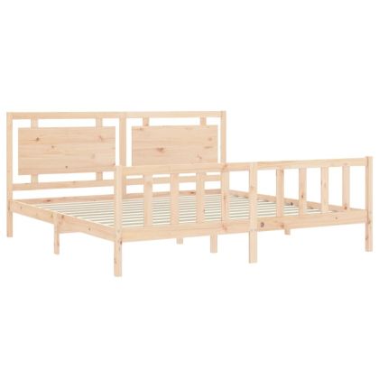 Рамка за легло с табла, 180x200 см, масивно дърво