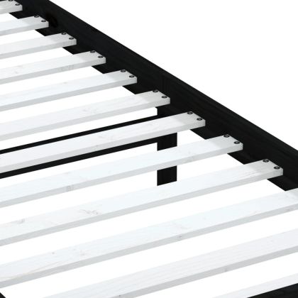 рамка за легло черна 75x190 см Small Single дърво масив