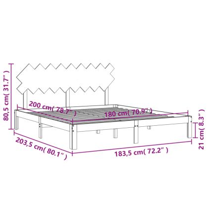Рамка за легло с табла Super King Size дърво масив