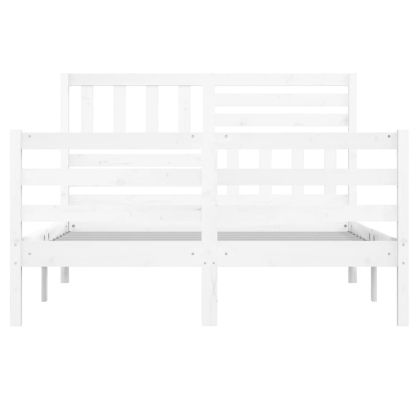 рамка за легло бяла 120x190 см Small Double дърво масив