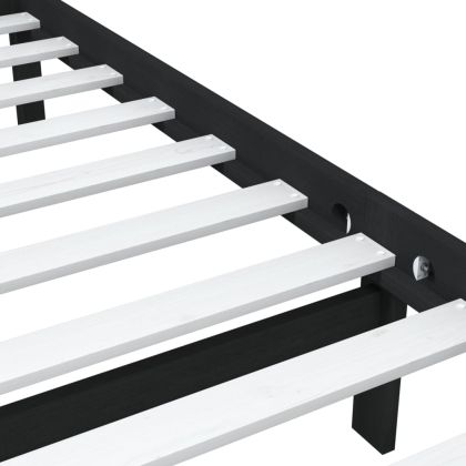 рамка за легло черна 75x190 см Small Single дърво масив