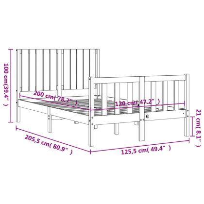 Рамка за легло без матрак, 120x200 см, масивна чамова дървесина