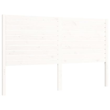 Рамка за легло с табла, бяла, 160х200 см, масивно дърво