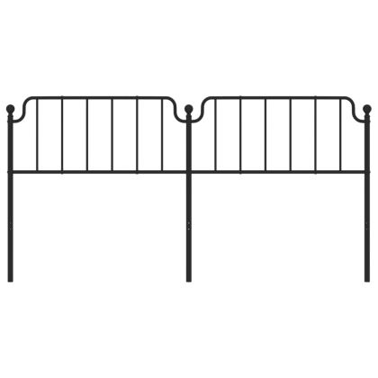 Метална табла за глава, черна, 193 см