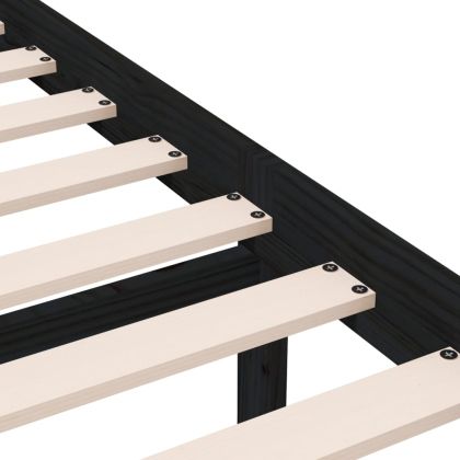 рамка за легло черна 75x190 см Small Single дърво масив