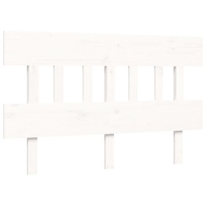 Рамка за легло без матрак, бял, 140x200 см, бор масив