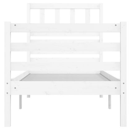 рамка за легло бяла 75x190 см Small Single дърво масив