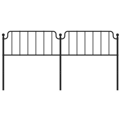 Метална табла за глава, черна, 200 см