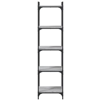 Библиотека 5 рафта сив сонома 40x30x154 см инженерно дърво