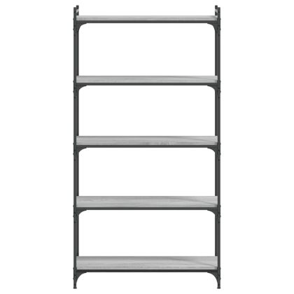 Библиотека 5 рафта сив сонома 80x30x154 см инженерно дърво