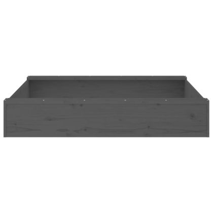 Пясъчник със седалки, сив, квадратен, масивна дървесина бор