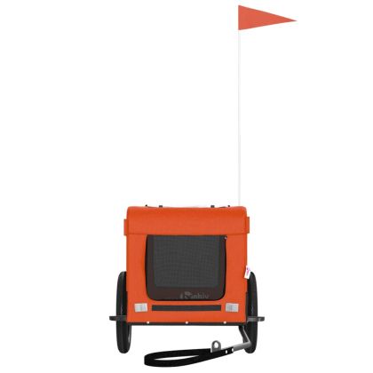 Ремарке за колело за любимци оранжев черен Оксфорд плат желязо