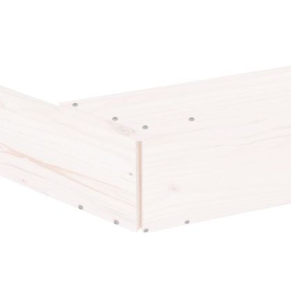 Пясъчник със седалки, бял, осмоъгълен, масивна дървесина бор