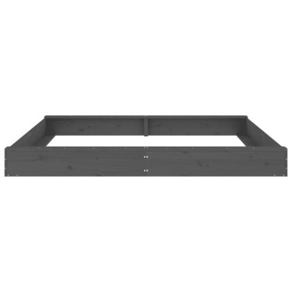 Пясъчник със седалки, сив, квадратен, масивна дървесина бор