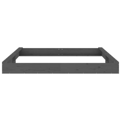 Пясъчник със седалки, сив, квадратен, масивна дървесина бор