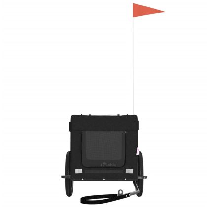 Ремарке за колело за любимци черно Оксфорд плат и желязо