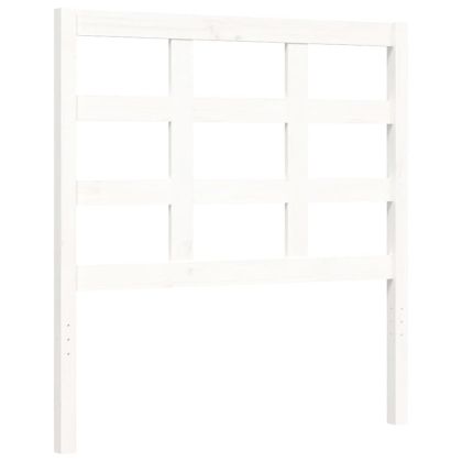 Рамка за легло с табла бяла Small Single дърво масив