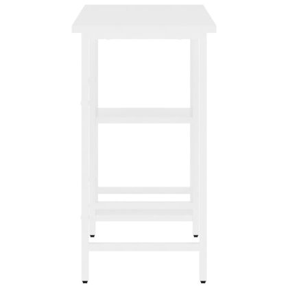 Компютърно бюро, бяло, 80x40x72 см, МДФ и метал