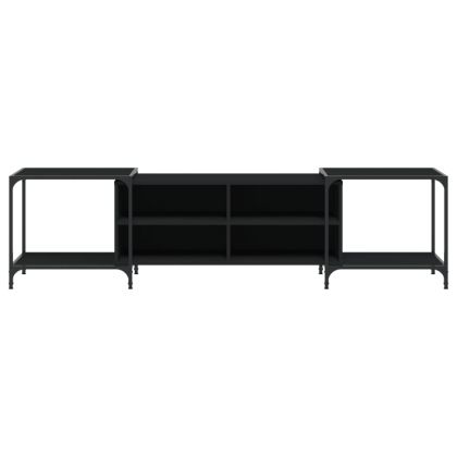 ТB шкаф, черен, 203x37x50 см, инженерно дърво