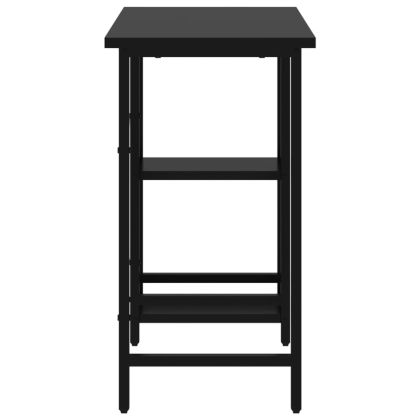 Компютърно бюро, черно, 80x40x72 см, МДФ и метал