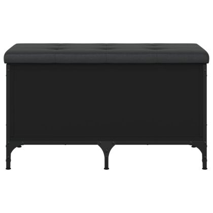 Пейка за съхранение, черна, 82x42x45 см, инженерно дърво