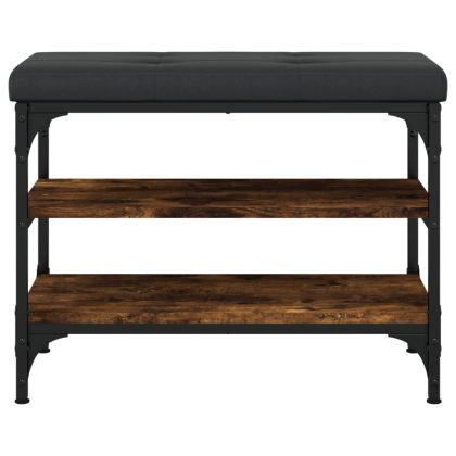 Пейка за обувки, опушен дъб, 62x32x47 см, инженерно дърво