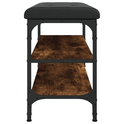 Пейка за обувки, опушен дъб, 62x32x47 см, инженерно дърво