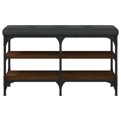 Пейка за обувки, кафяв дъб, 82x32x47 см, инженерно дърво