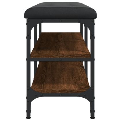 Пейка за обувки, кафяв дъб, 82x32x47 см, инженерно дърво