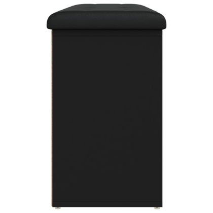 Пейка за обувки, черна, 102x32x50 см, инженерно дърво