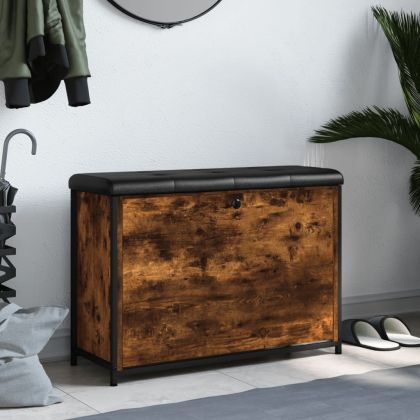 Пейка за обувки с подвижно чекмедже, опушен дъб, 82x32x56 см