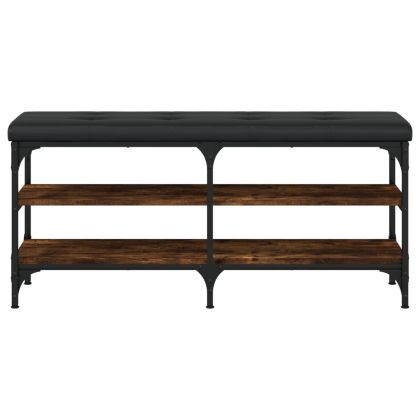 Пейка за обувки, опушен дъб, 102x32x47 см, инженерно дърво