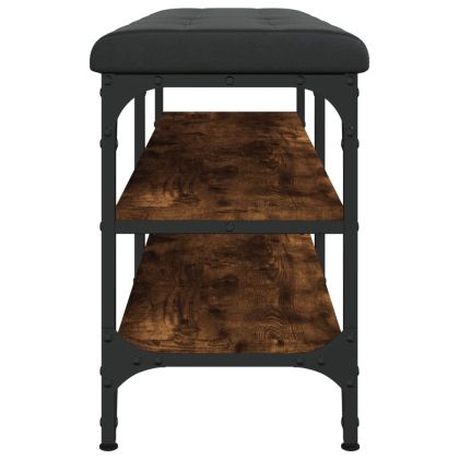 Пейка за обувки, опушен дъб, 102x32x47 см, инженерно дърво