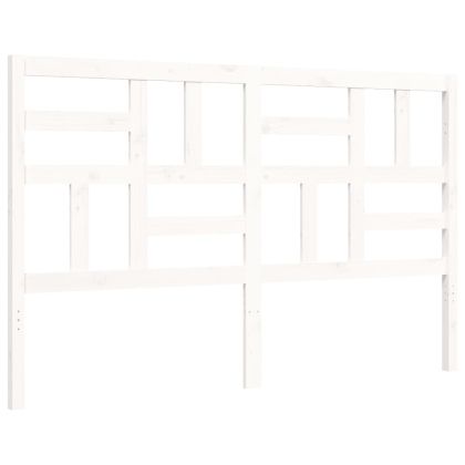 Рамка за легло с табла бяла King Size масивно дърво