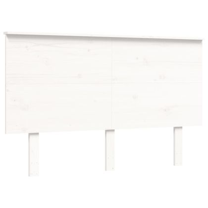 Рамка за легло с табла, бяла, 140x190 см, масивно дърво