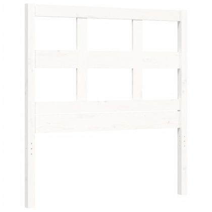 Рамка за легло с табла бяла Small Single дърво масив